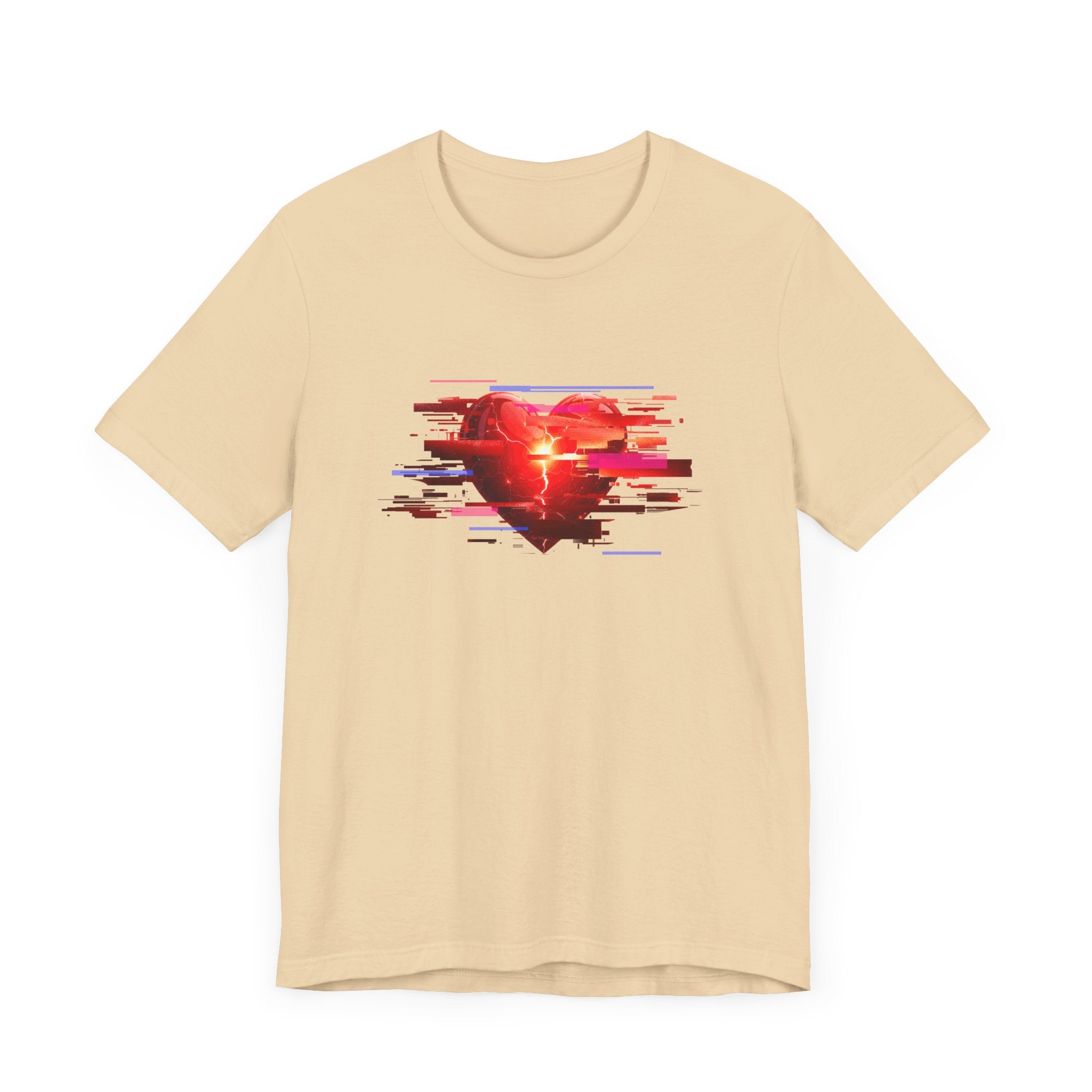 Glitch Heart – Modern Art Heart with Color Patch Rectangles Graphic T-Shirt