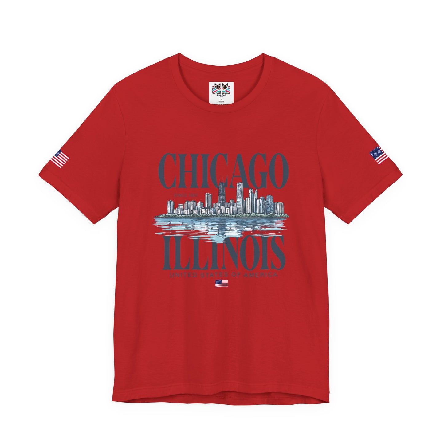 Chicago Illinois T-Shirt - Since 1837 Skyline Lake Michigan United States Design