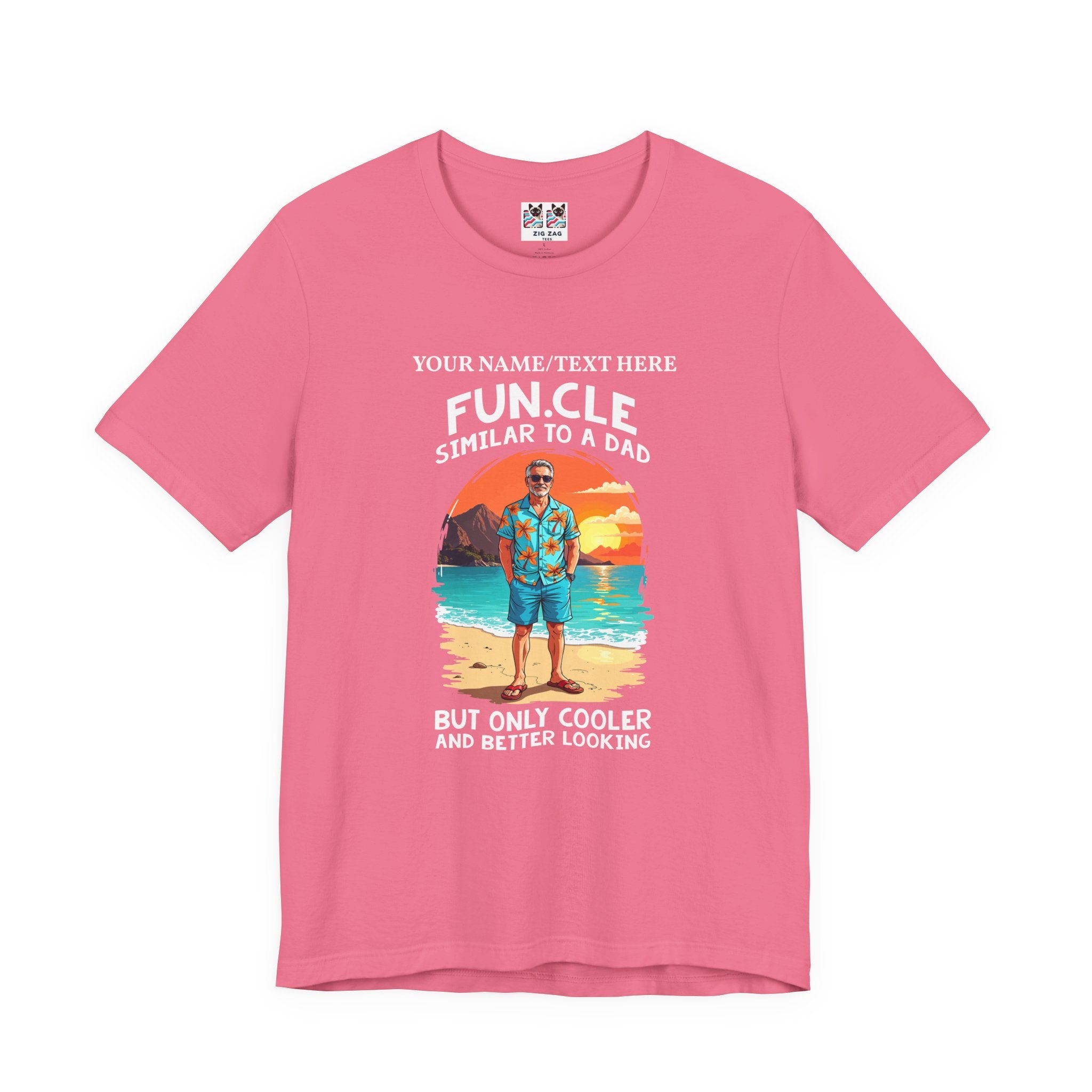 Custom T-Shirt - FUN.CLE Beach Sunset T-Shirt – Cool Uncle Beach Graphic with Funny Quote