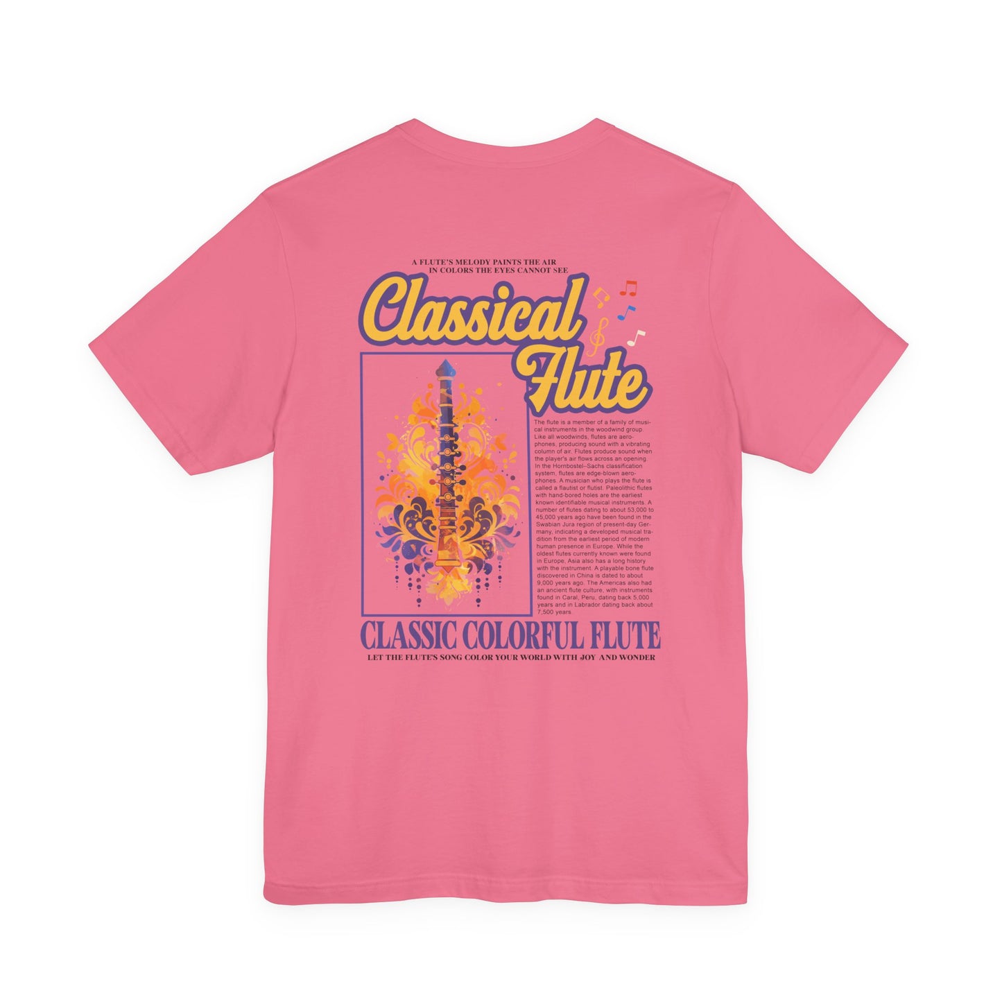 Classic Colorful Flute Music Notes Classical Flute T-Shirt