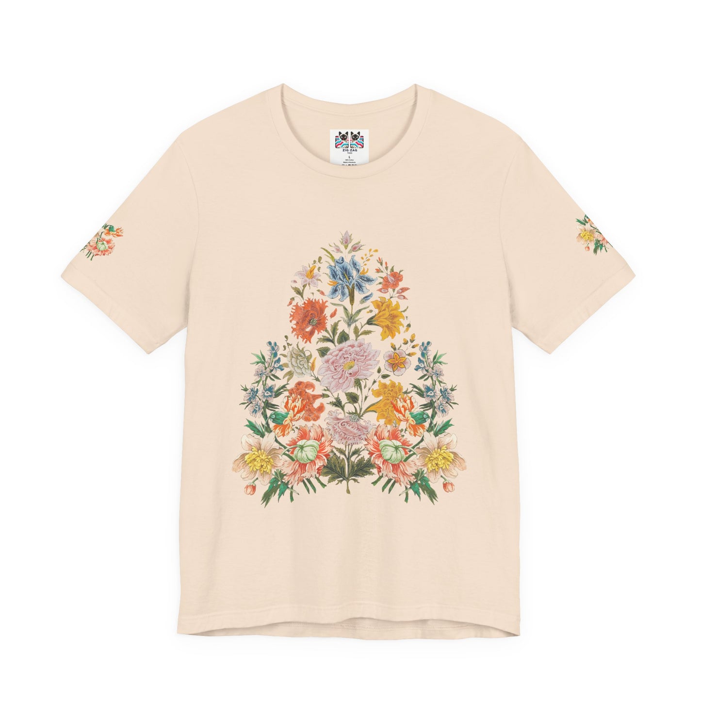 Vintage Botanical Floral T-Shirt – Wildflower Triangle Garden Art Graphic Tee