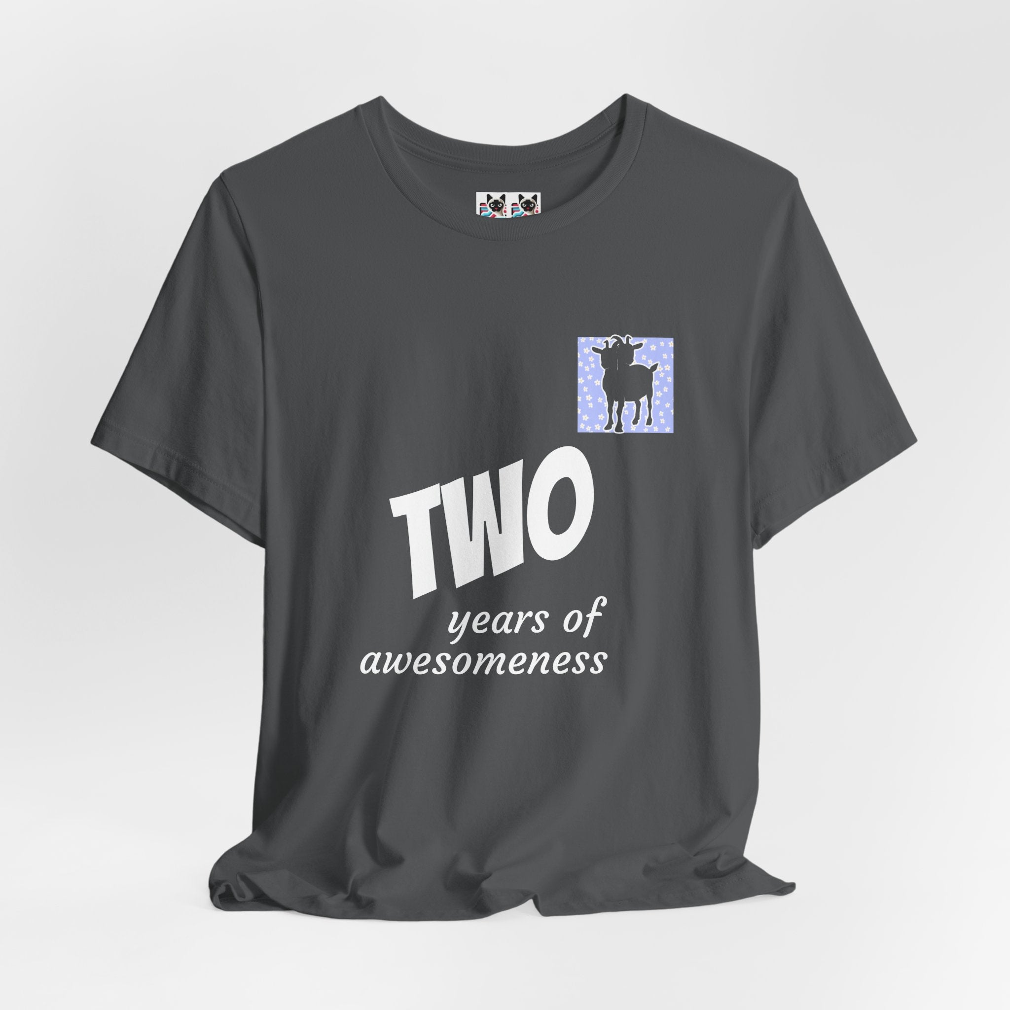 Custom T-Shirt - Double-Headed Goat Outline Graphic T-Shirt