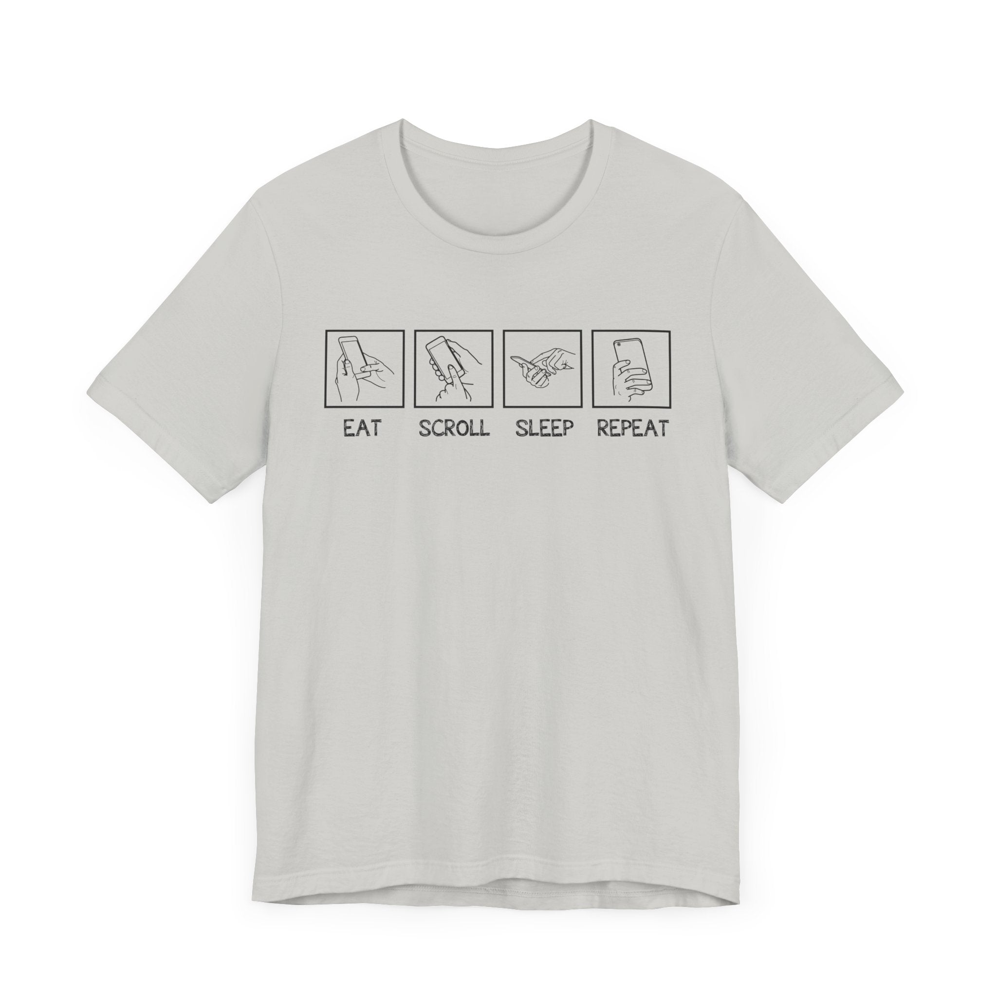 Eat Sleep Scroll Repeat Tee, Social Media Humor Shirt, Digital Routine Graphic Tee, Internet Culture Top, Online Life Gift