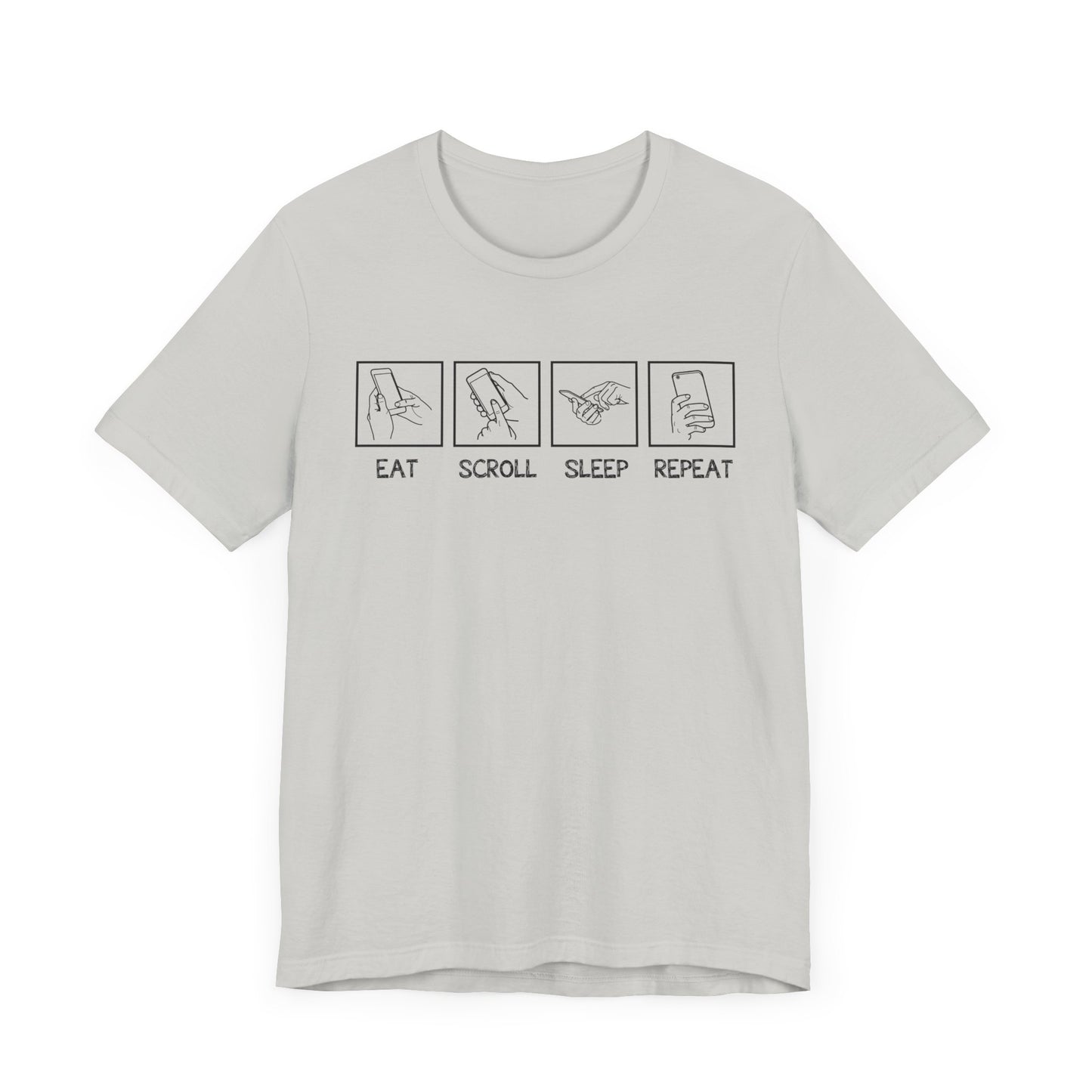 Eat Sleep Scroll Repeat Tee, Social Media Humor Shirt, Digital Routine Graphic Tee, Internet Culture Top, Online Life Gift