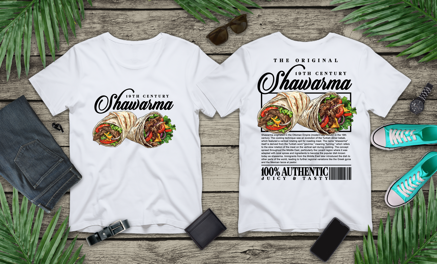 The Classic Shawarma 19th Century Tshirt – Middle Eastern Culinary Icon