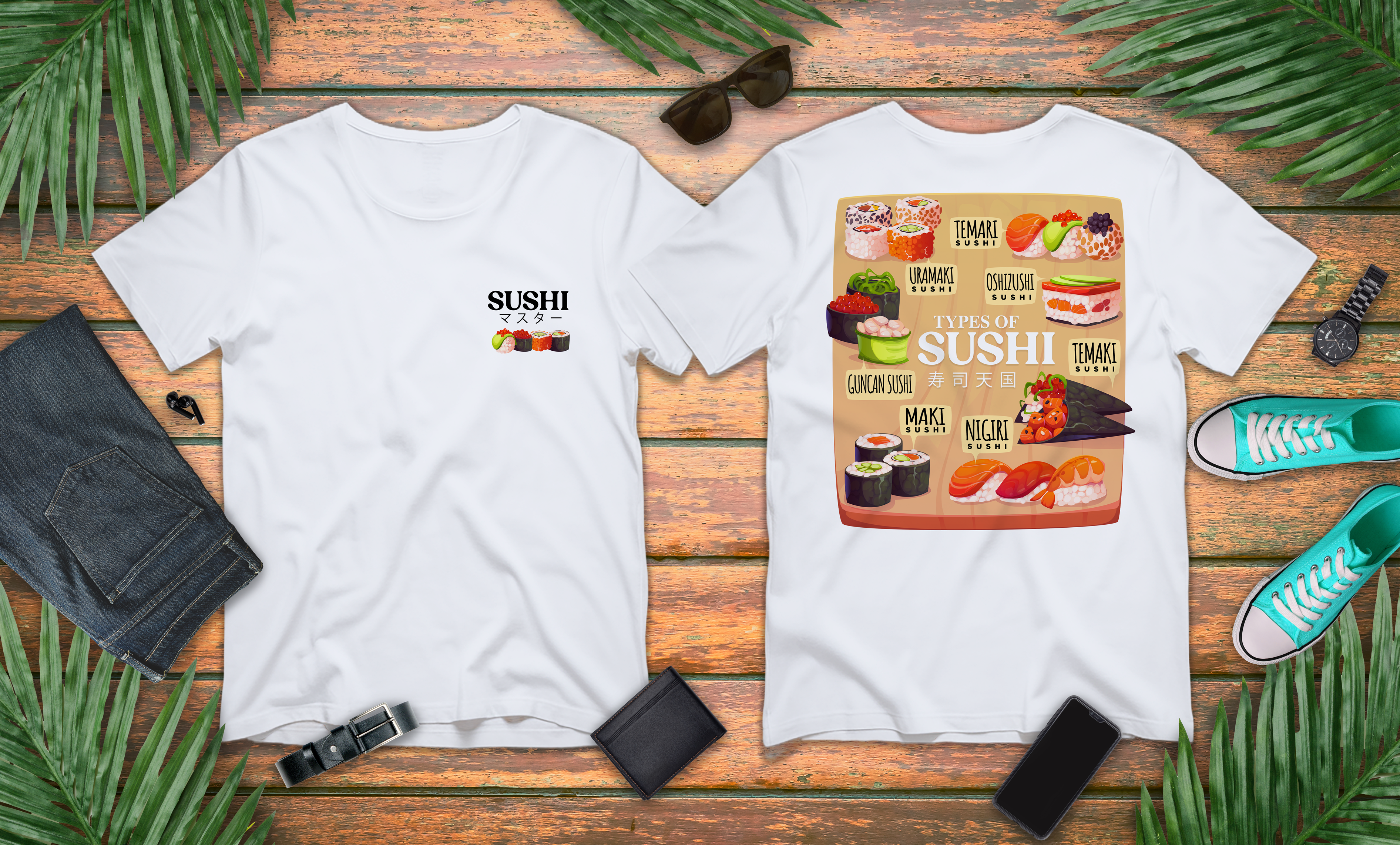 Types of Sushi T-Shirt – Illustrated Guide to Classic Sushi Styles
