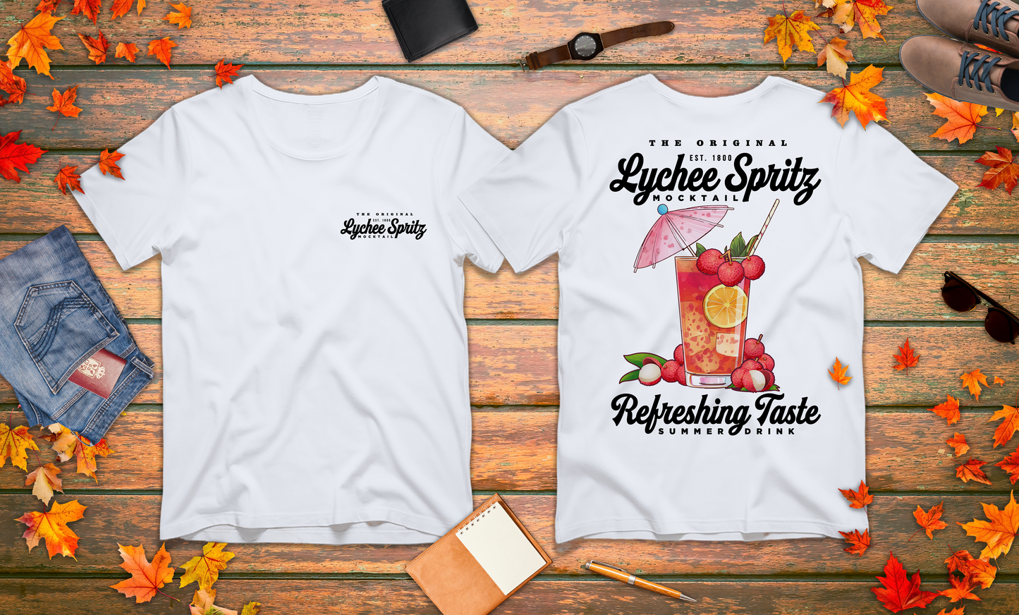 Lychee Spritz Mocktail T-Shirt – Featuring Refreshing Summer Drink Graphic