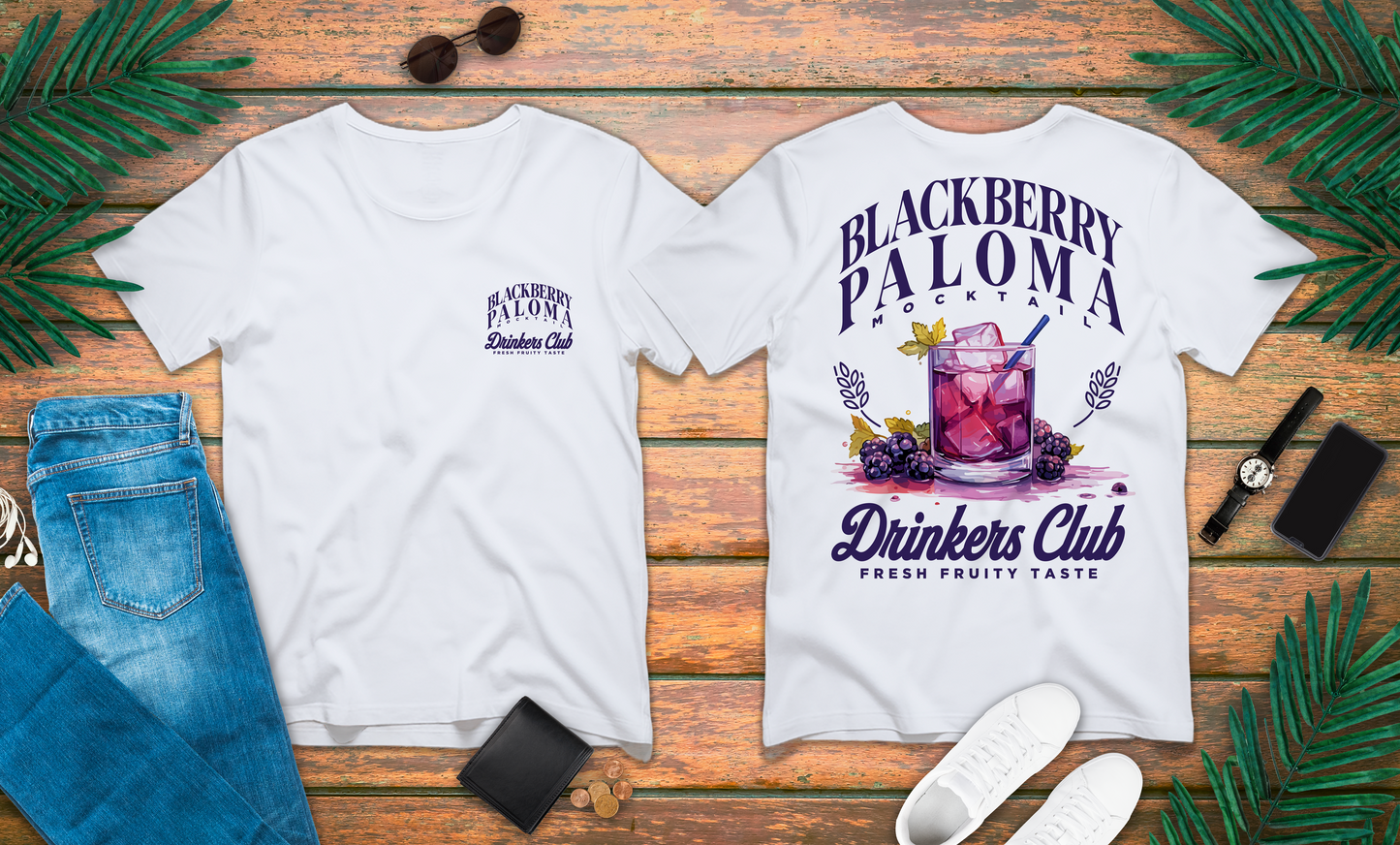 Blackberry Paloma Mocktail Drinkers Club Tshirt – Fresh Fruity Taste
