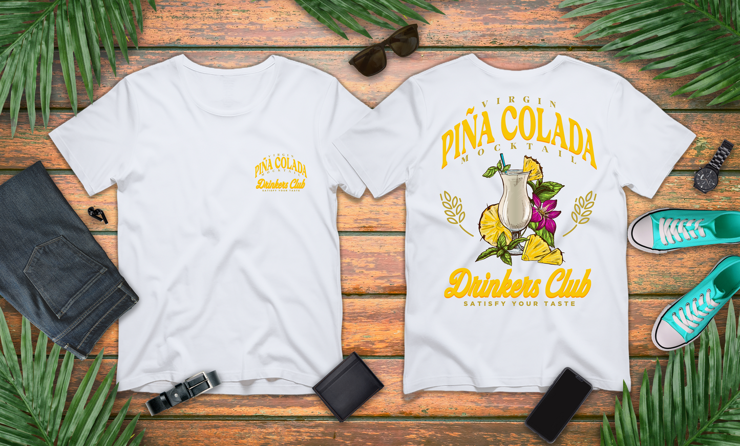 Virgin Pina Colada Mocktail Drinkers Club Tshirt – Satisfy Your Taste