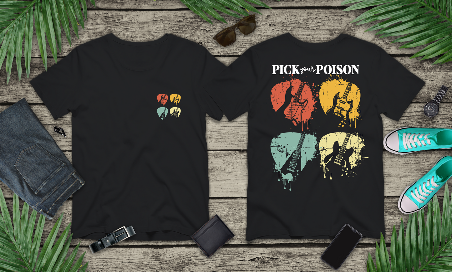 Pick Your Poison – Guitar and Pick Rock T-Shirt