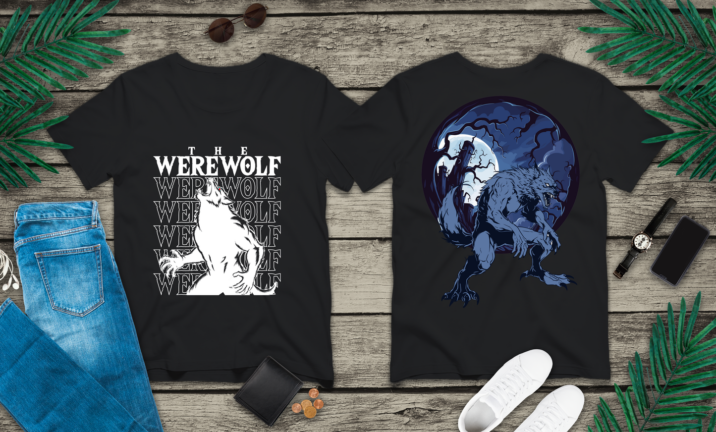 The Werewolf Full Moon Forest Howling Horror T-Shirt