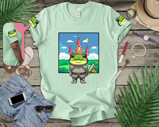 Knight Frog Castle T-Shirt – Cute Frog Knight Medieval Fantasy Graphic Tee