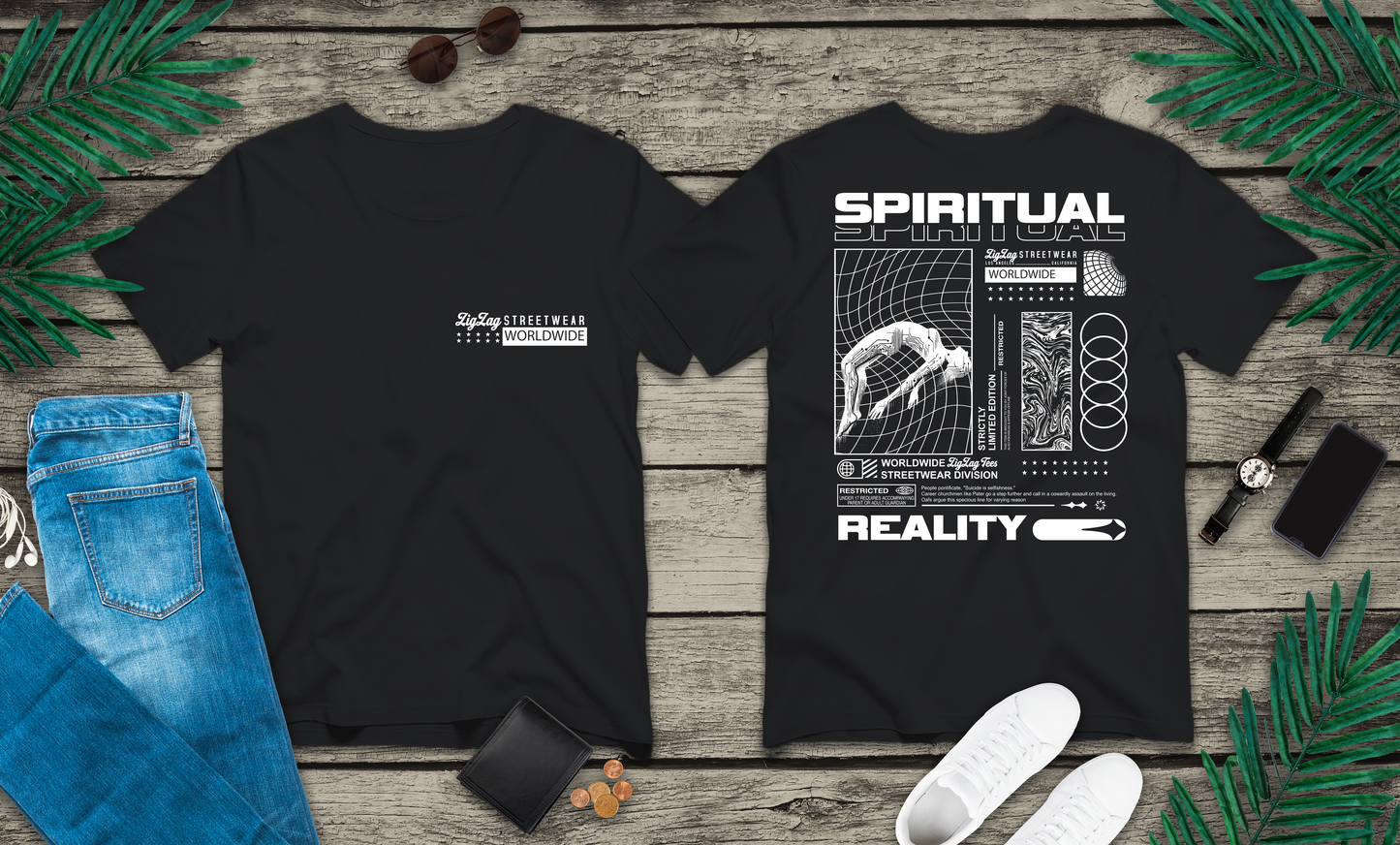 ZigZag Spiritual Reality Worldwide Streetwear T-Shirt