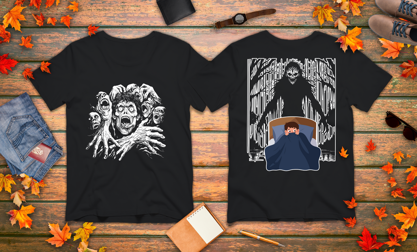 Night Terrors Monsters Under the Bed Horror T-Shirt
