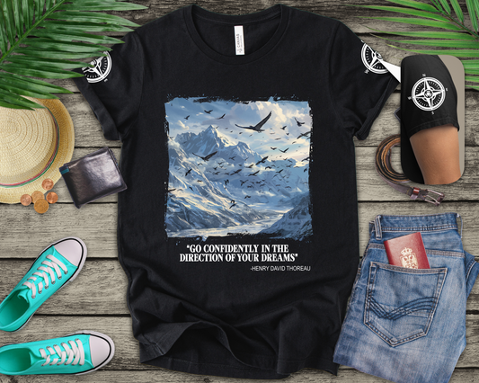 Go Confidently in the Direction of Your Dreams T-Shirt – Henry David Thoreau Quote Graphic Tee