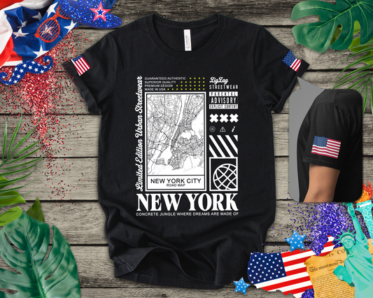 New York City Road Map T-Shirt - Limited Edition Urban Streetwear NYC Map Design