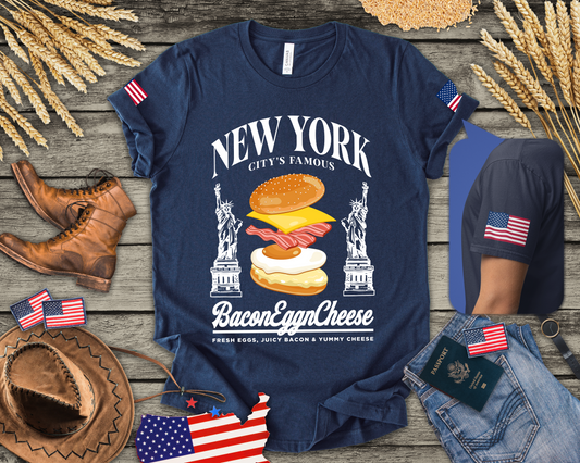 New York Bacon Egg Cheese T-Shirt - NYC Bodega Breakfast Sandwich Food Humor