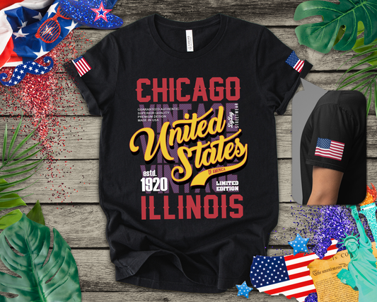 Chicago United States Illinois T-Shirt - Limited Edition 1920 Vintage Streetwear