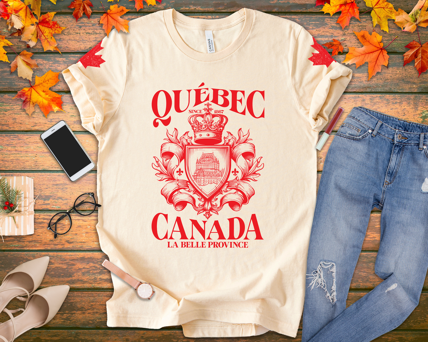Québec La Belle Province Crest Canada T-Shirt