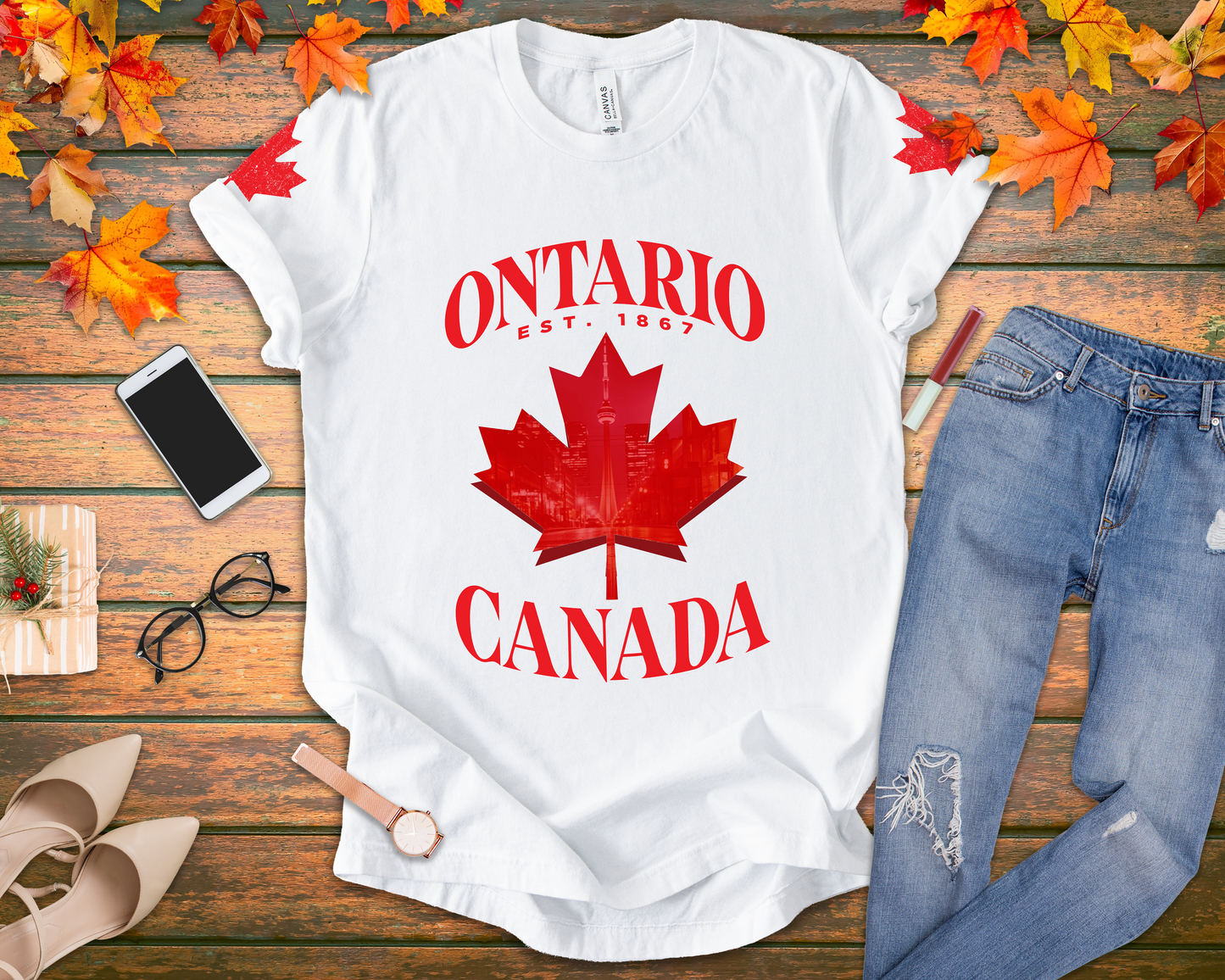 Ontario Skyline Maple Leaf T-Shirt