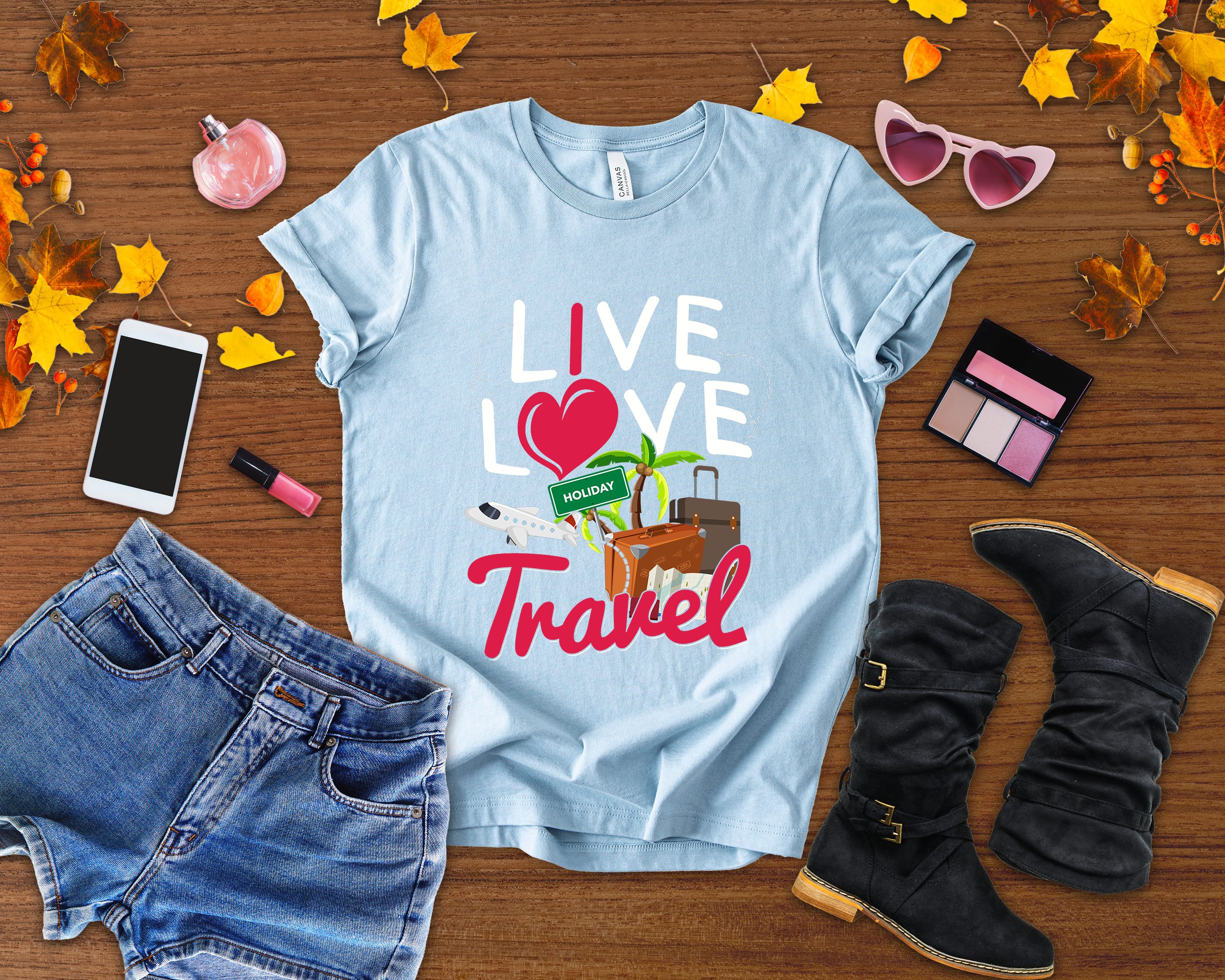 Live Love Travel Shirt, Wanderlust Adventure Tee, World Explorer Graphic T Shirt, Global Nomad Apparel, Travel Dreamer Vibes Top