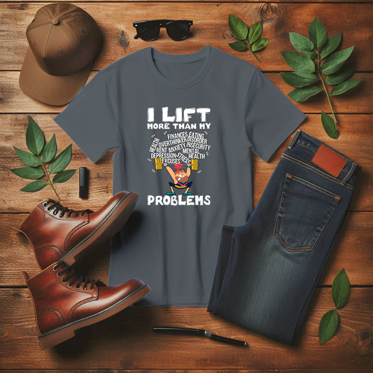 I Lift More Than My Problems Funny Gym T-Shirt