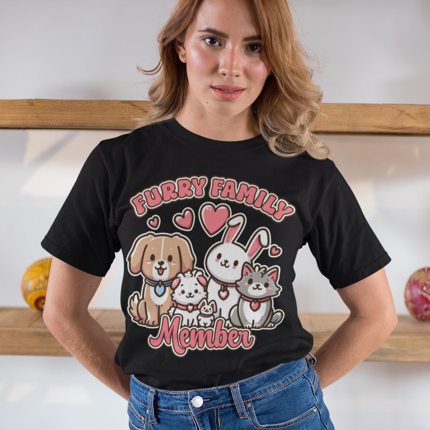 Furry Family Member | Group of Pets Graphic T-Shirt