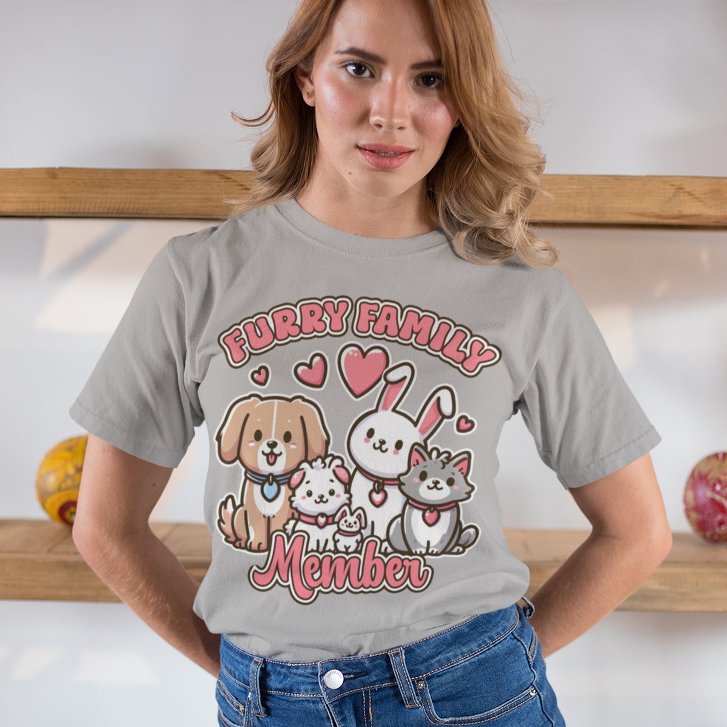 Furry Family Member | Group of Pets Graphic T-Shirt