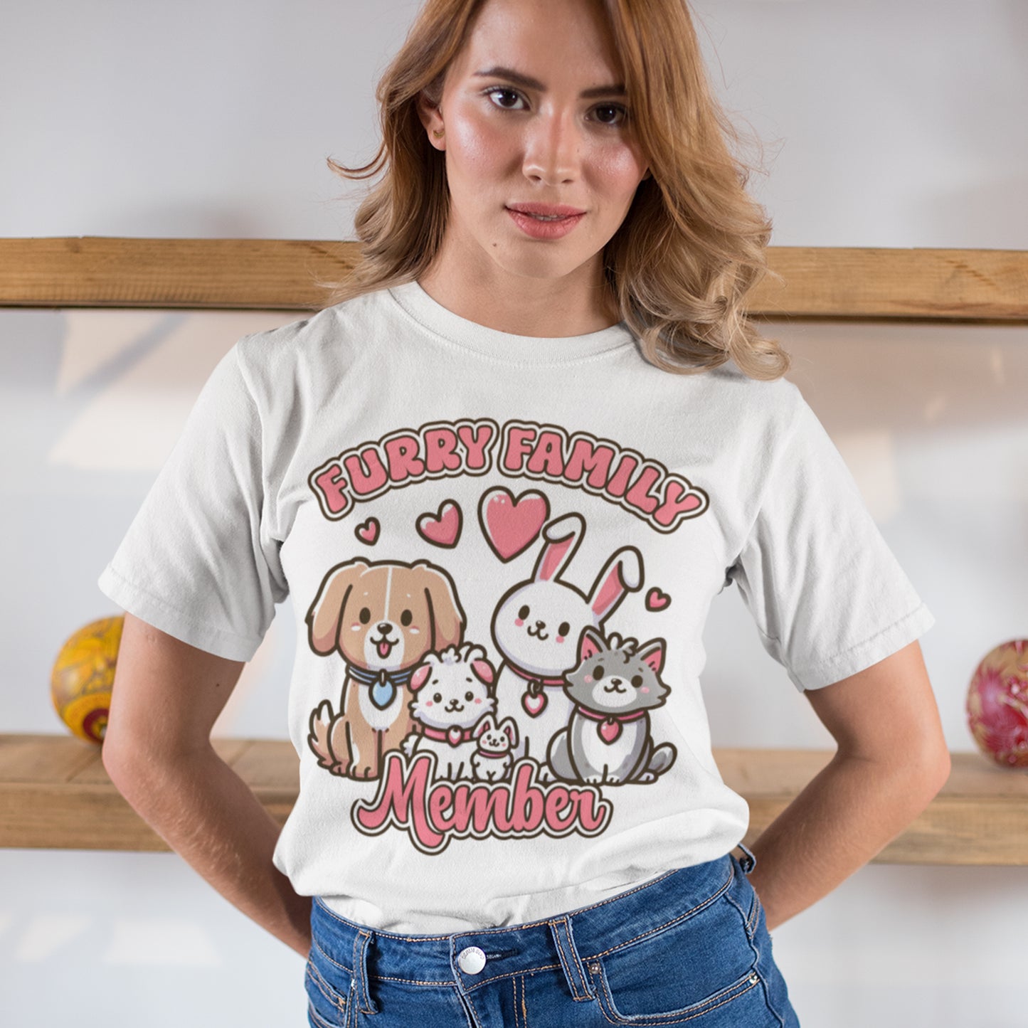 Furry Family Member | Group of Pets Graphic T-Shirt