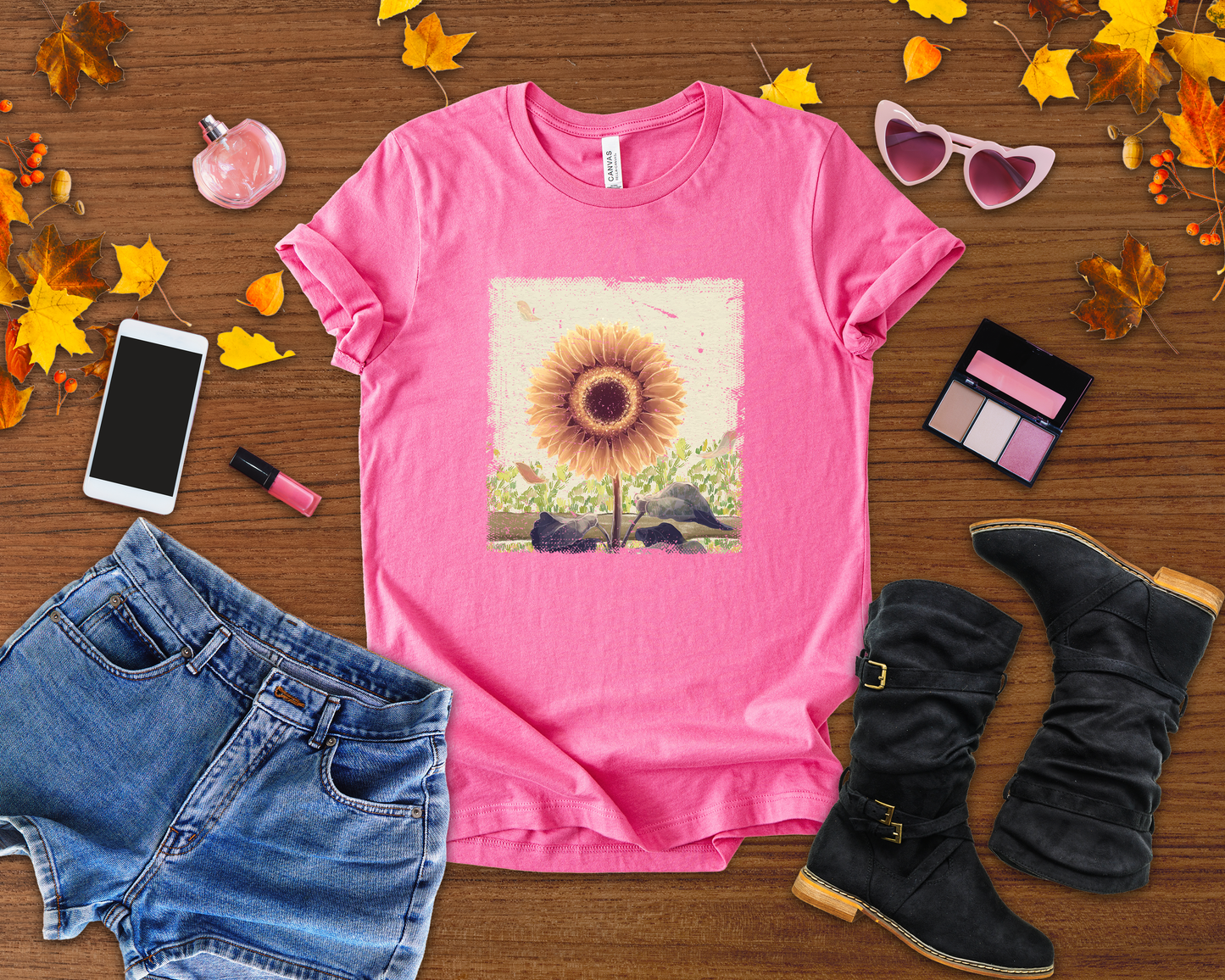 Bloom & Glow – Large Sunflower Painting Graphic T-Shirt