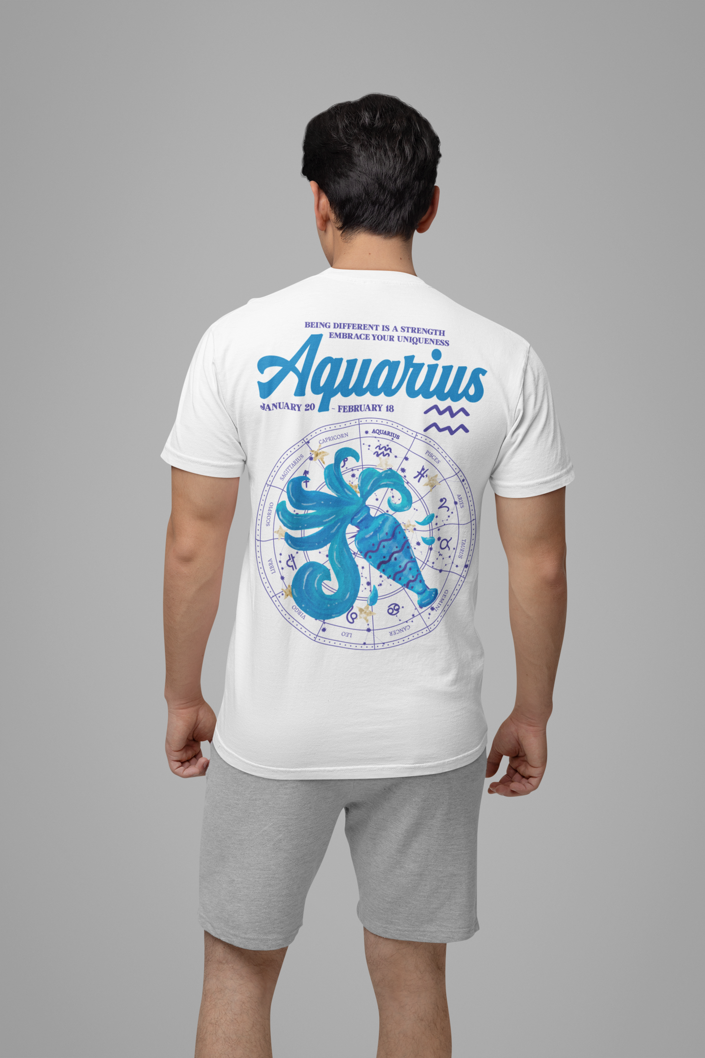 Aquarius Zodiac T-Shirt – Embrace Your Uniqueness Zodiac Wheel