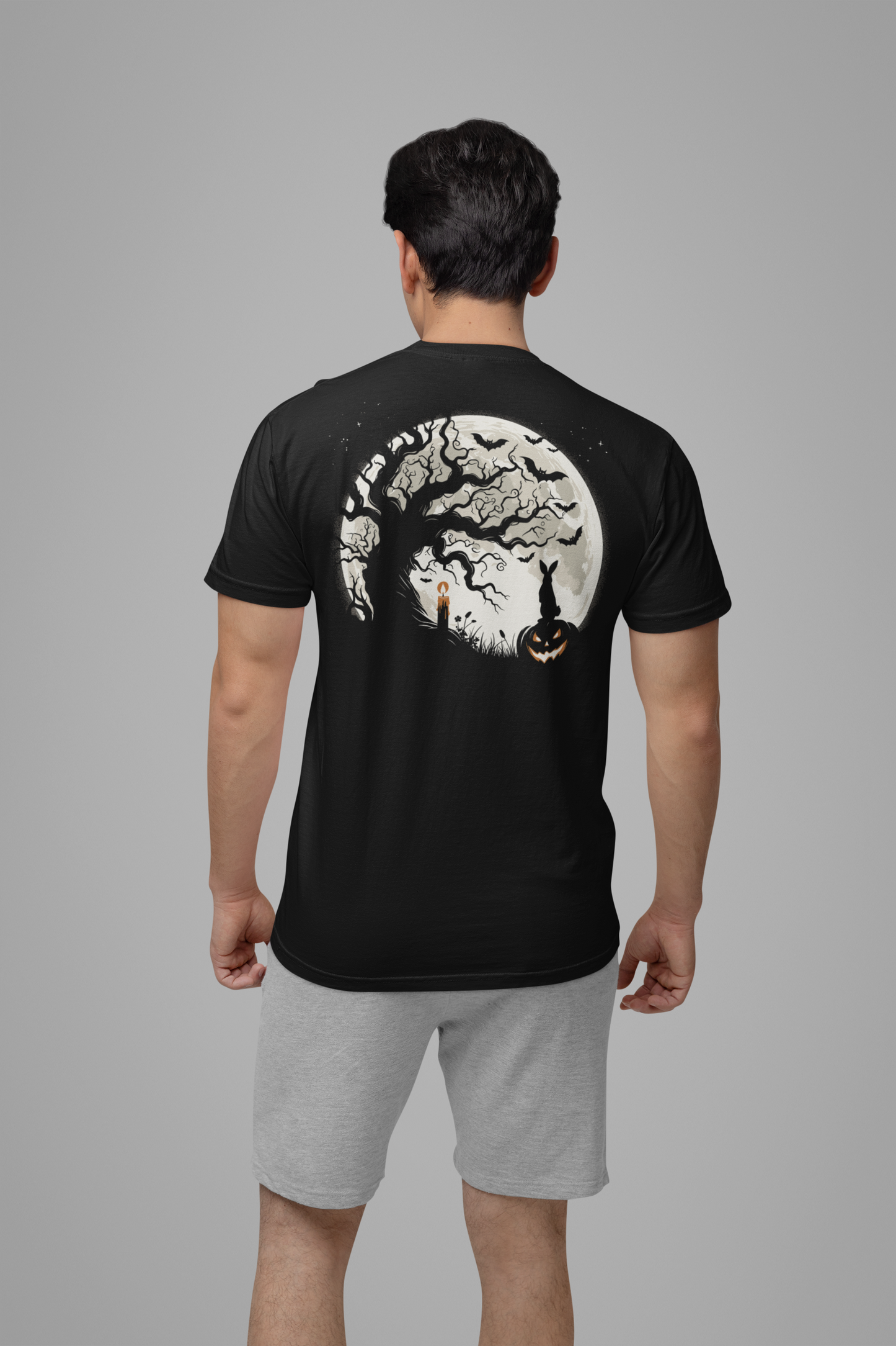 Evil Rabbit and Haunted Full Moon Halloween T-Shirt