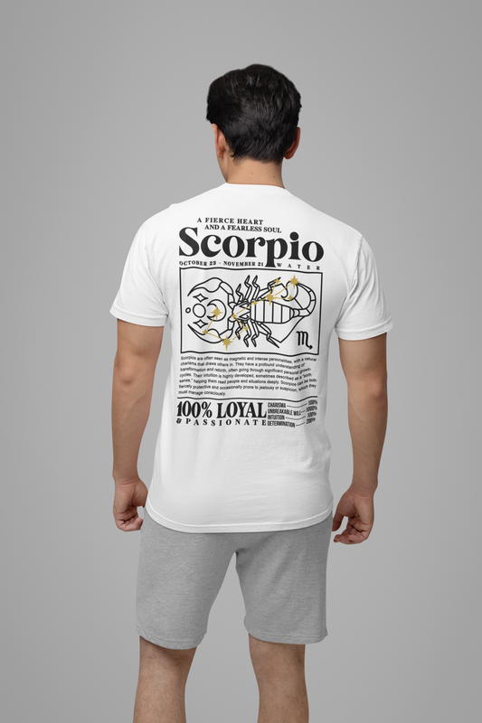 Scorpio Fierce Heart T-Shirt – Zodiac Sign with Bold Scorpion Graphic