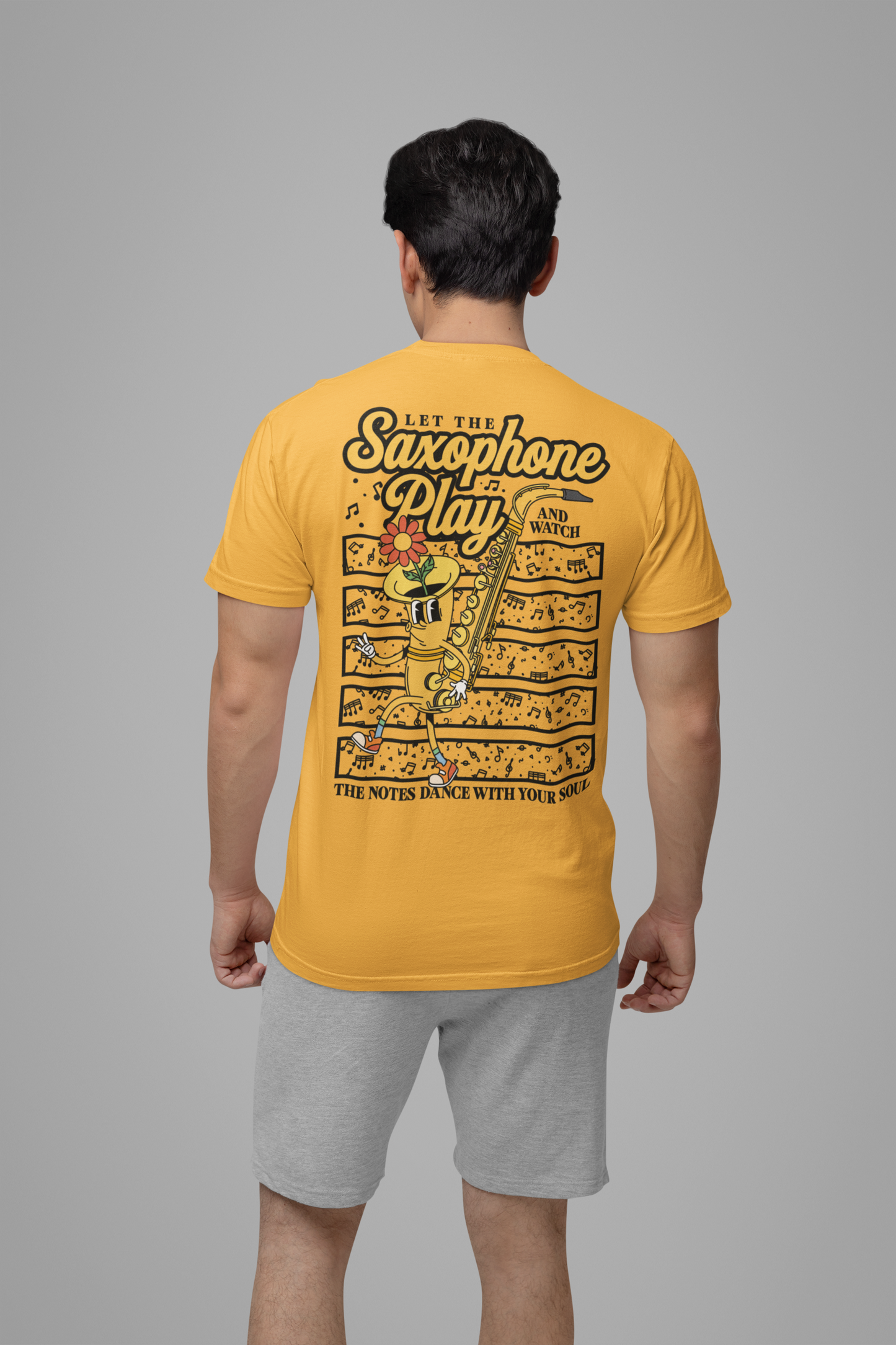 Feel the Groove Let the Saxophone Play Cartoon Saxophone T-Shirt