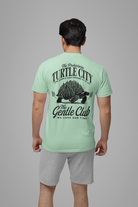 The Prehistoric Turtle City Tshirt – Slow Journeys Teach Endurance