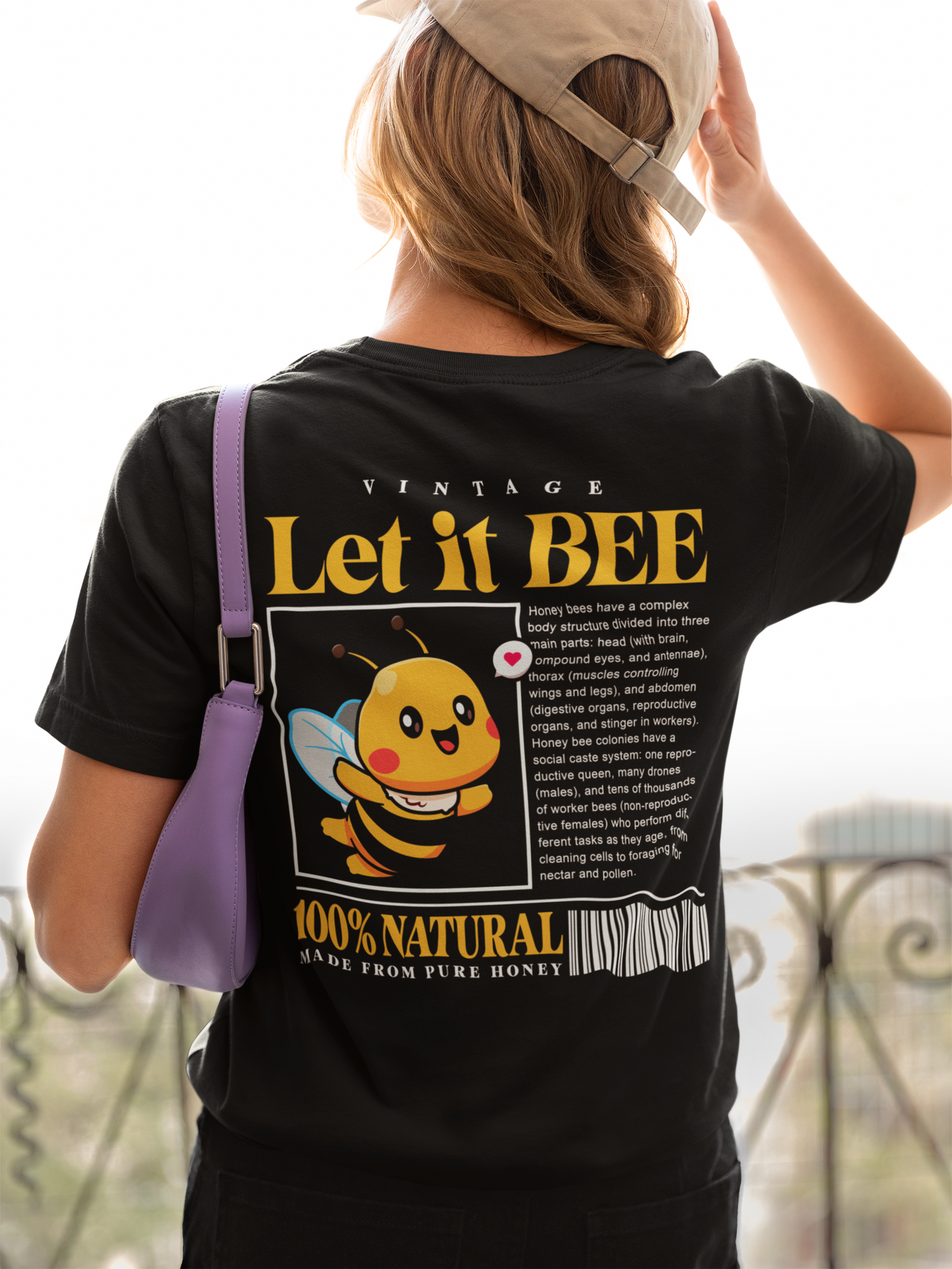 Let It Bee Happy Flying Bee T-Shirt