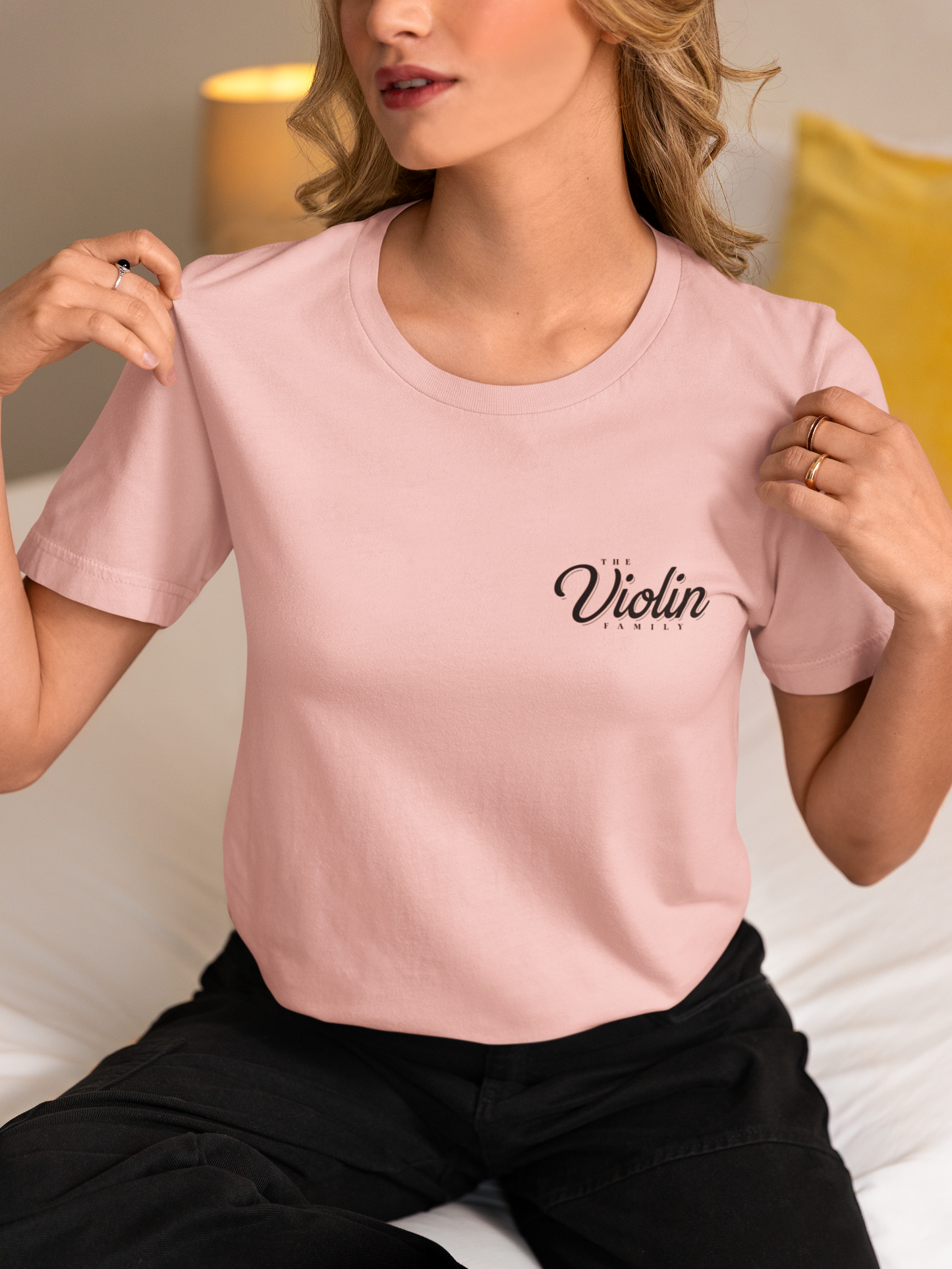 The Violin Family T-Shirt – Illustrated Guide to String Instrument Lineage [Violin, Viola, Cello, Bass]