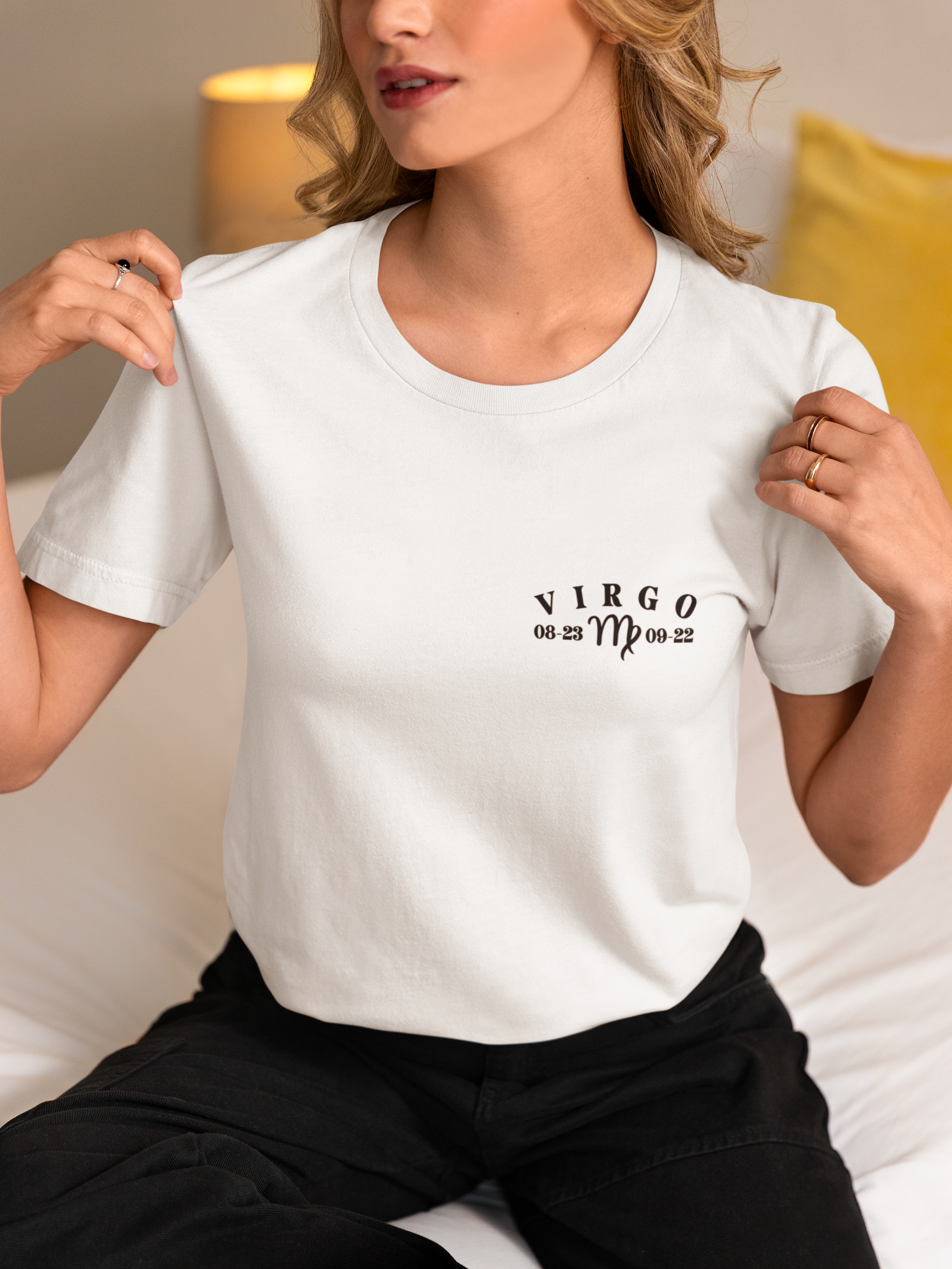 Virgo Constellation & Floral Zodiac T-Shirt – August 23 to September 22