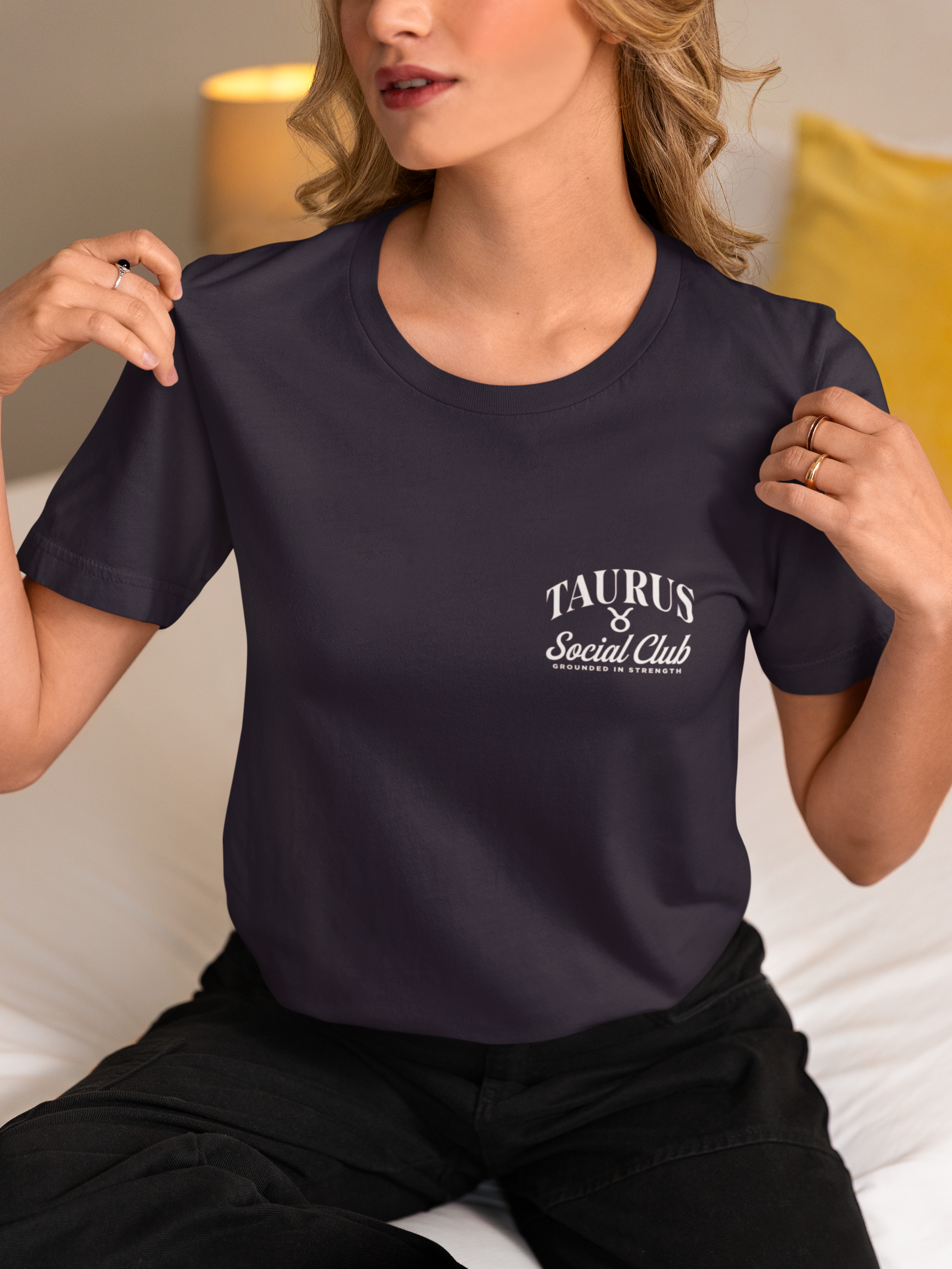 Taurus Zodiac T-Shirt – Bull Head with Astrological Wheel and Earth Element
