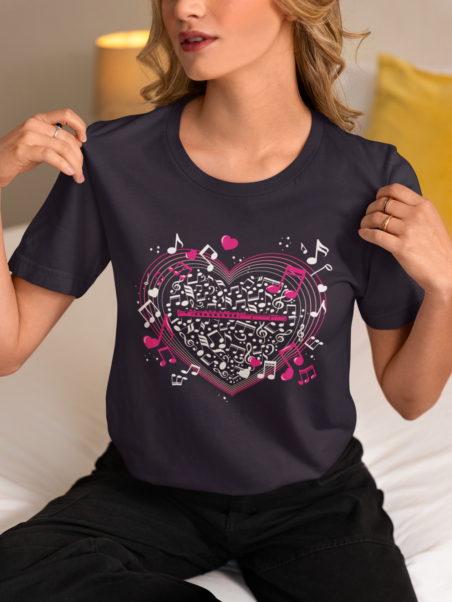 Heartbeat of the Flute Music Love T-Shirt