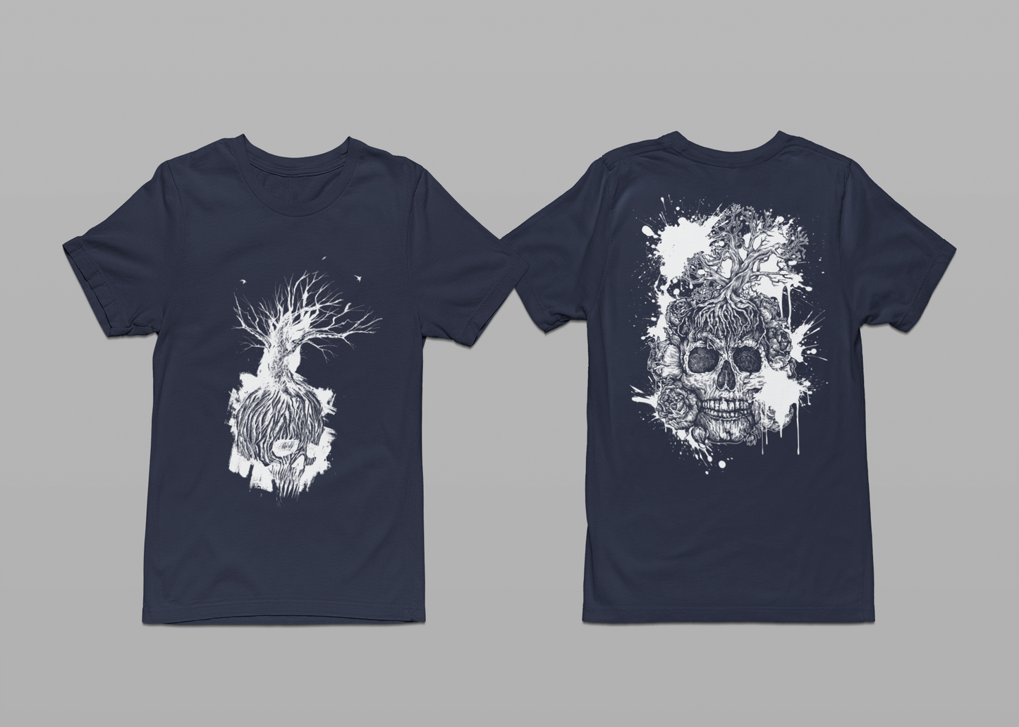 Dark Forest Spirit Skull Tree Horror T-Shirt