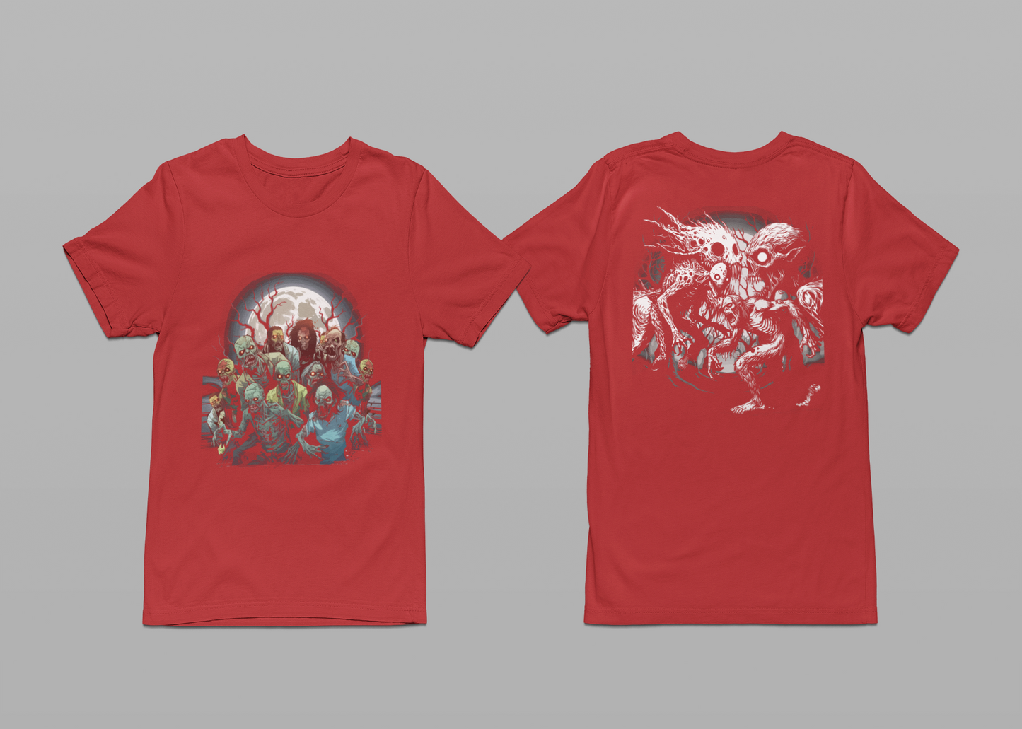 Zombie Horde vs Eldritch Monster Horror T-Shirt