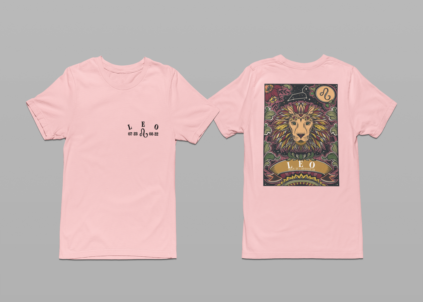 Leo Constellation & Floral Zodiac T-Shirt – July 23 to August 22