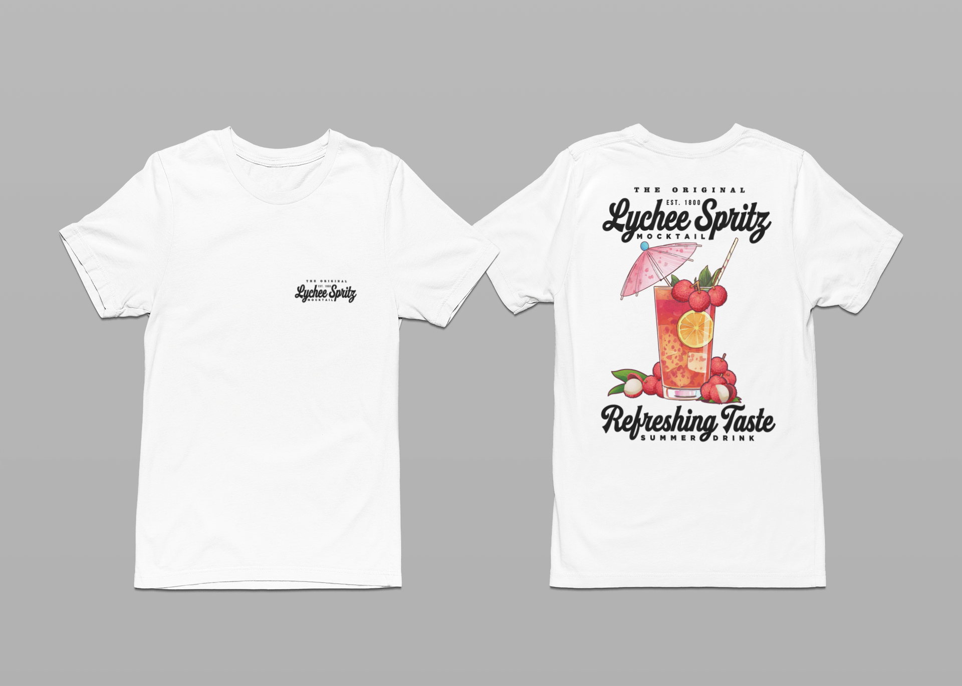 Lychee Spritz Mocktail T-Shirt – Featuring Refreshing Summer Drink Graphic
