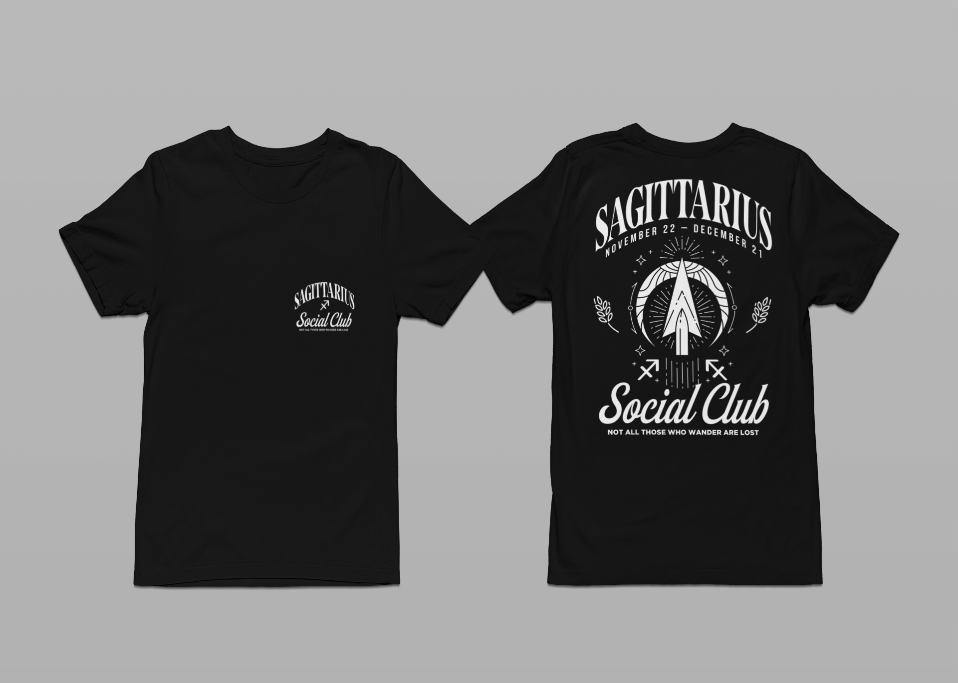 Sagittarius Social Club T-Shirt – Not All Those Who Wander Are Lost