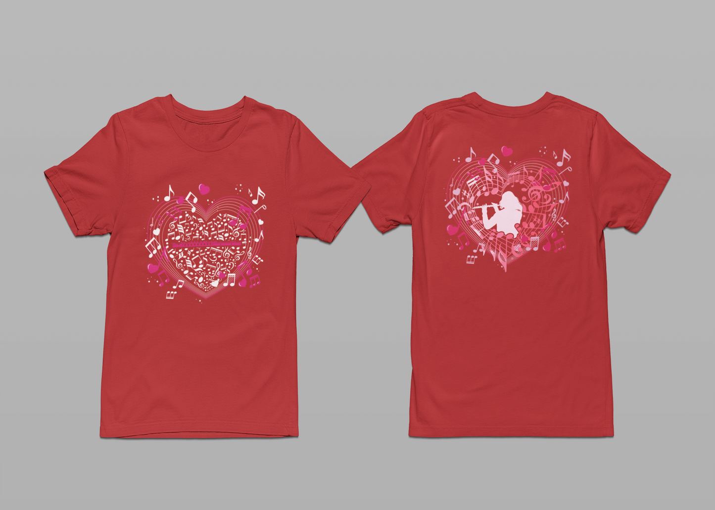 Heartbeat of the Flute Music Love T-Shirt