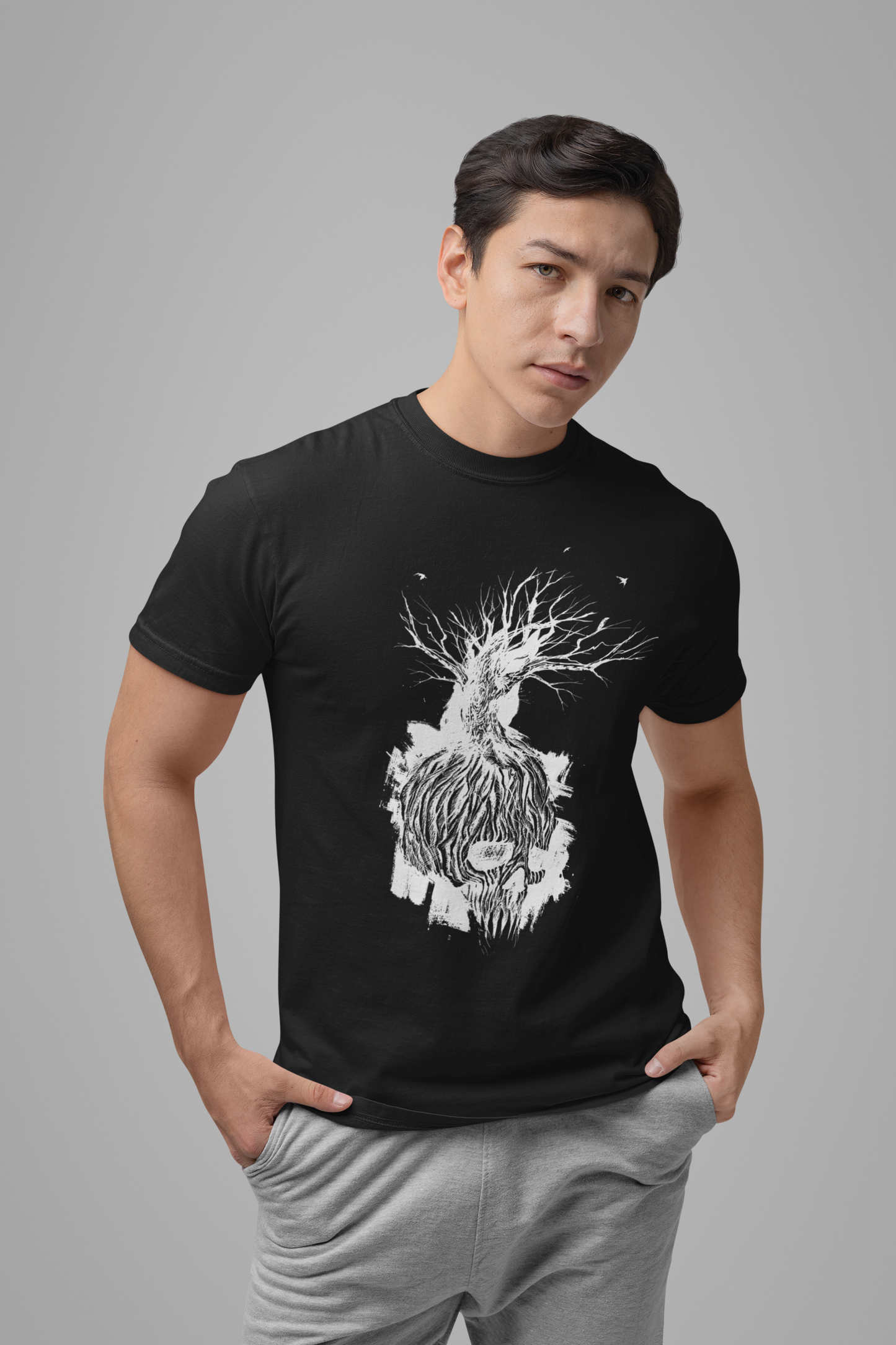 Dark Forest Spirit Skull Tree Horror T-Shirt