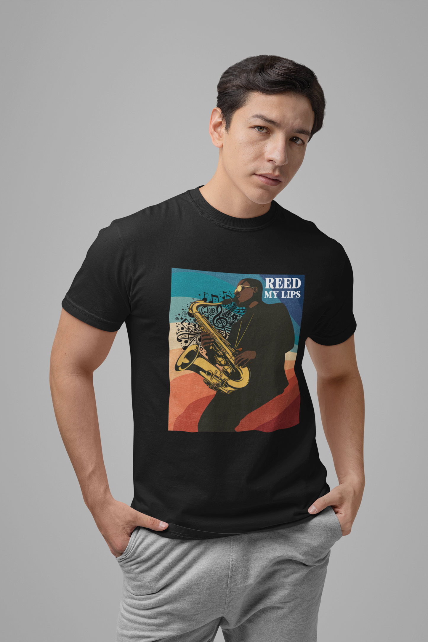 Reed My Lips Saxophone T-Shirt | Funny Jazz Musician Tee