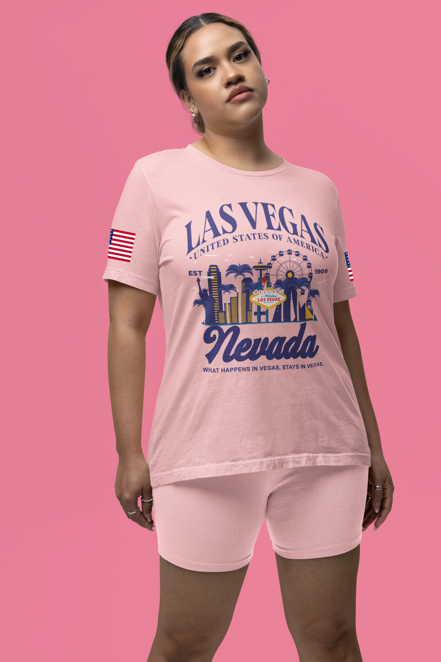 Las Vegas Nevada USA T-Shirt - What Happens in Vegas Stays in Vegas Est 1905