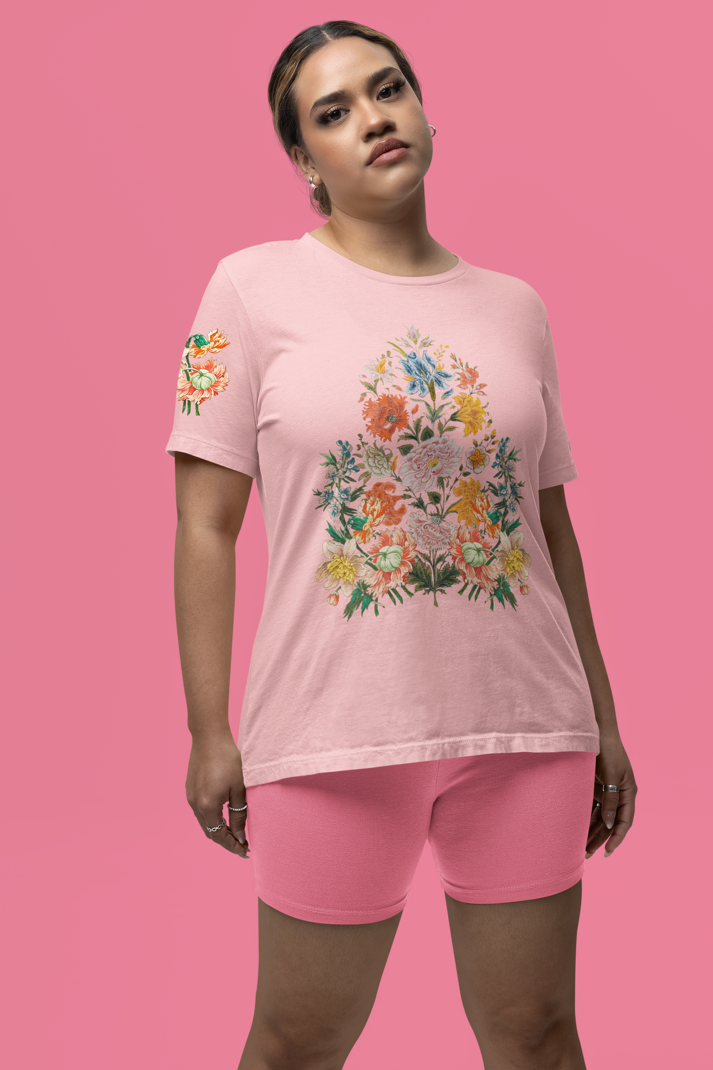 Vintage Botanical Floral T-Shirt – Wildflower Triangle Garden Art Graphic Tee